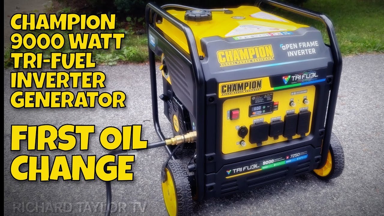 Champion 9000 Watt Tri-Fuel Inverter Generator First Oil Change 2025