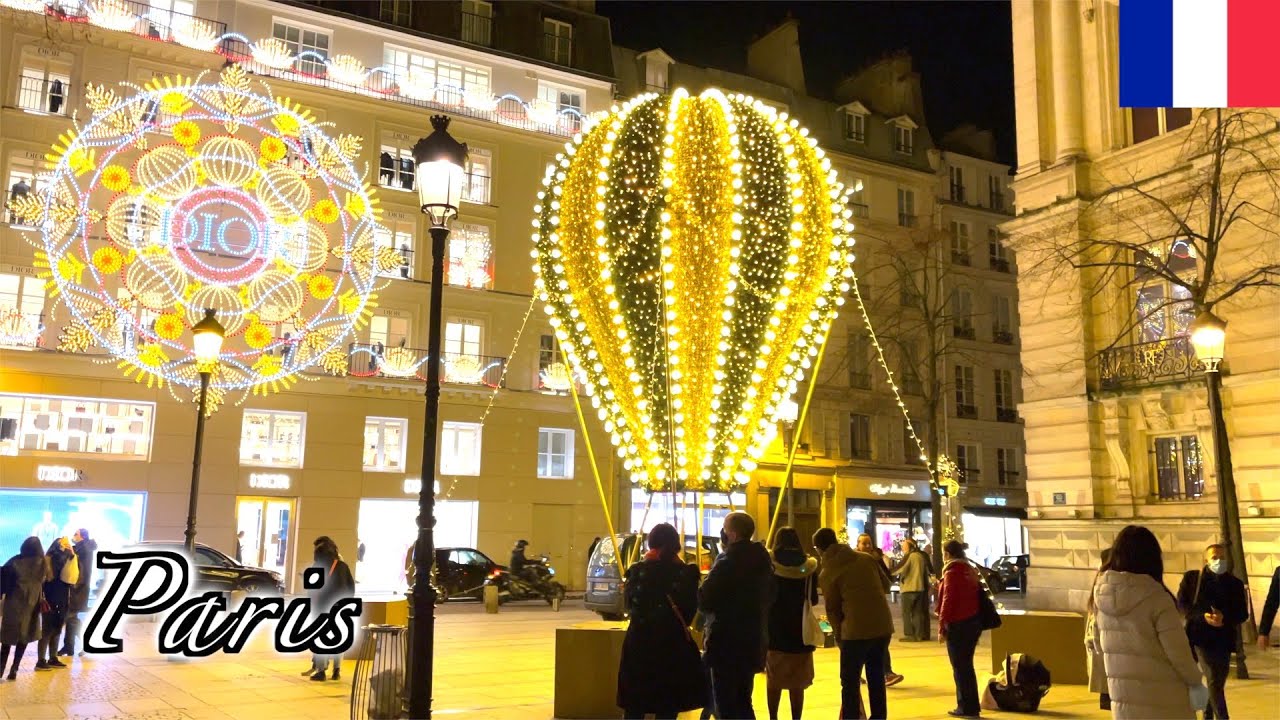 🇫🇷🎄【4K】Paris Night Walk - Place Vendôme, Place de l'Opéra through Rue Saint-Honoré