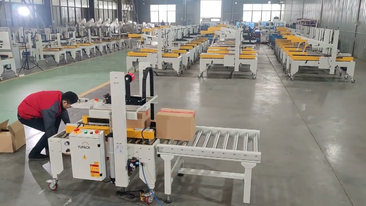 Semi automatic case sealer random case sealer FXJ 5050E #casesealer #cartonsealingmachine