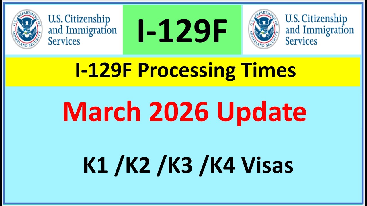 I-129F Processing Times for March 2026 K1 K2 K3 amd K4 Visas