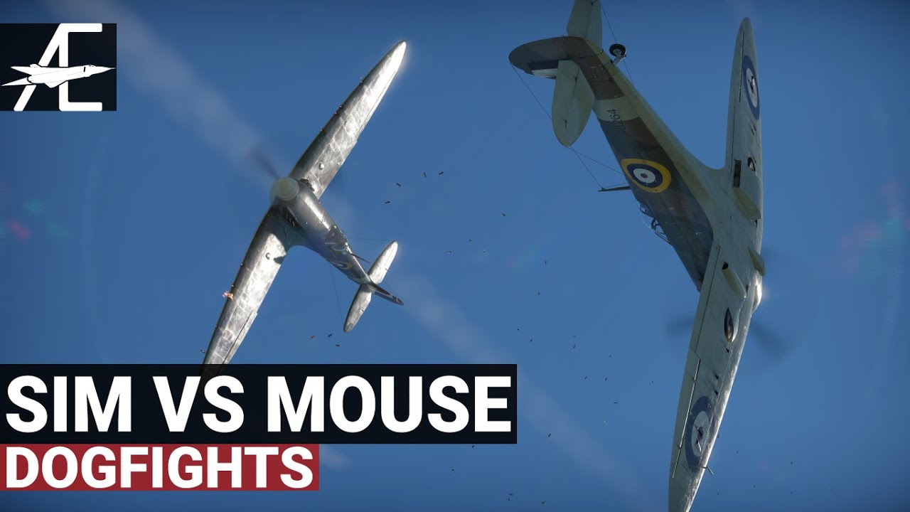 War Thunder Simulator против дуэли с прицеливанием мышкой | F4U-1A и Spitfire Mk IIa