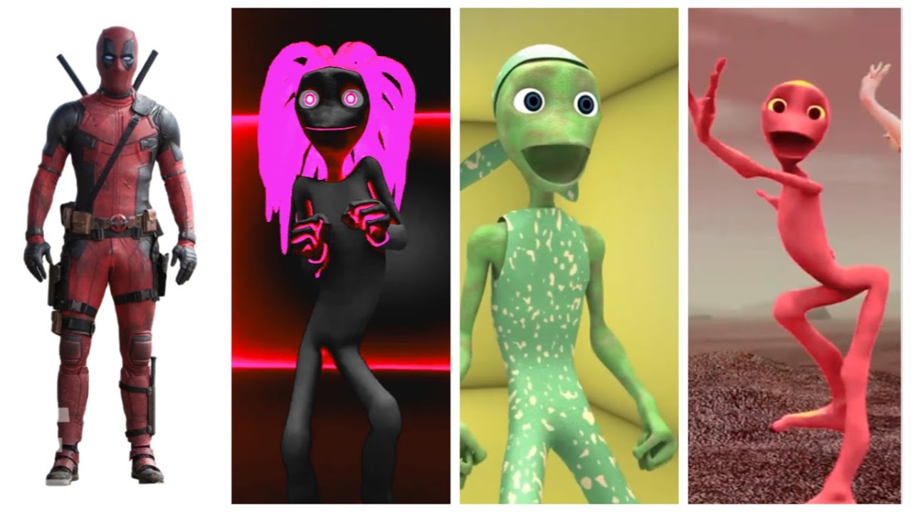 Dance Fusion Challenge 🎶 Deadpool 🆚 Dark Alien 🆚 Green Alien 🆚 Pink Alien🎶
