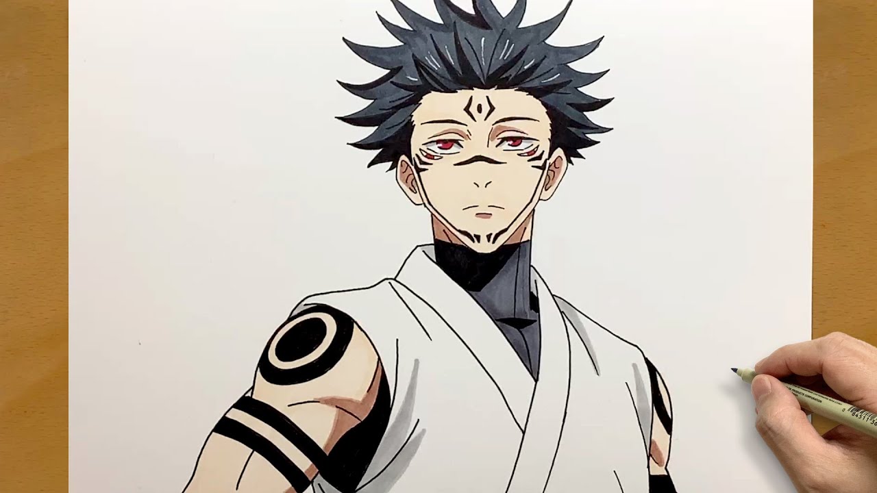 How to Draw Sukuna from Jujutsu Kaisen || Anime Drawing Tutorial || Easy Step by Step