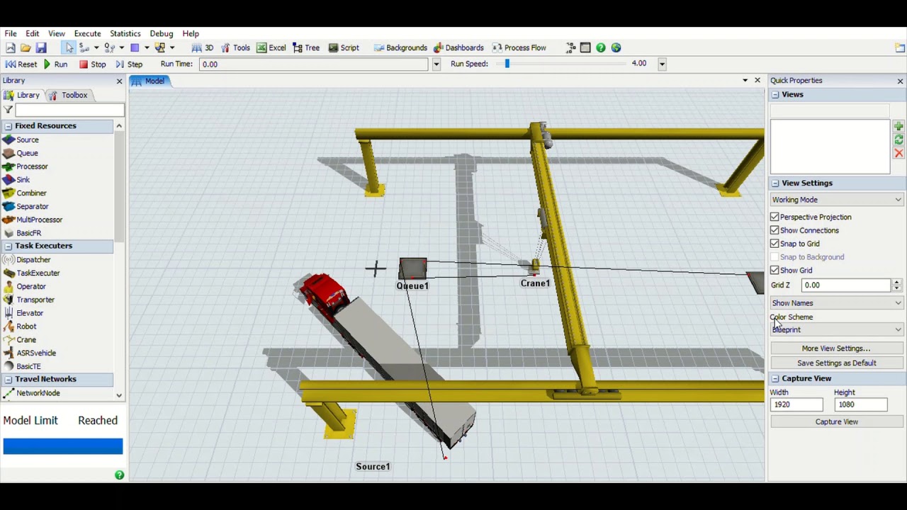 Simulación linea de producción de motores - FlexSim