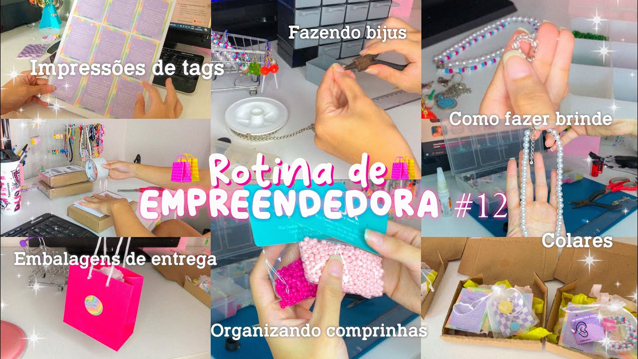 Rotina de empreendedora #12 • fazendo tags e miçangas, organizando os pedidos e materiais da loja🛍️