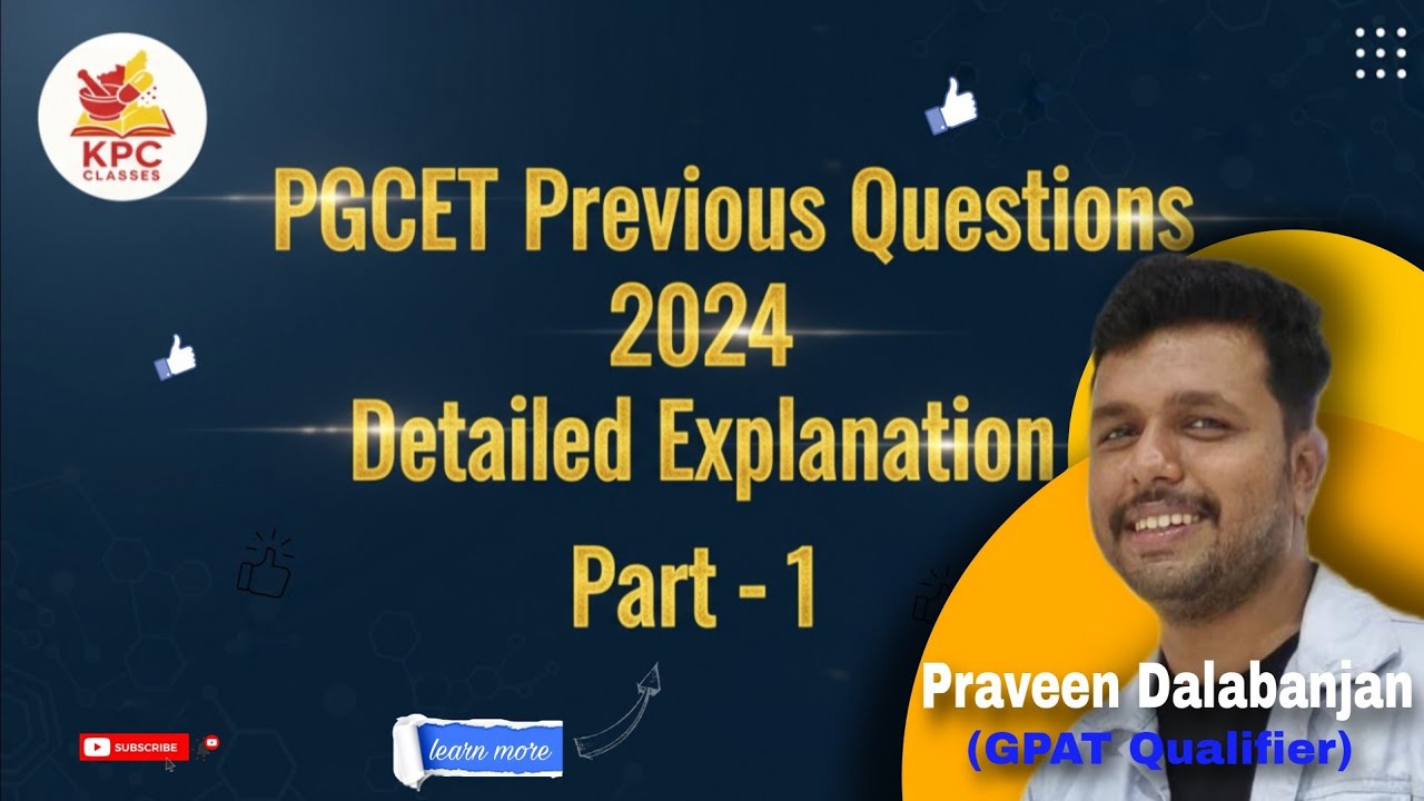 PGCET 2024 Question Paper with Solutions | Crack PGCET 2025 with Confidence #pgcet #gpat #karnataka 