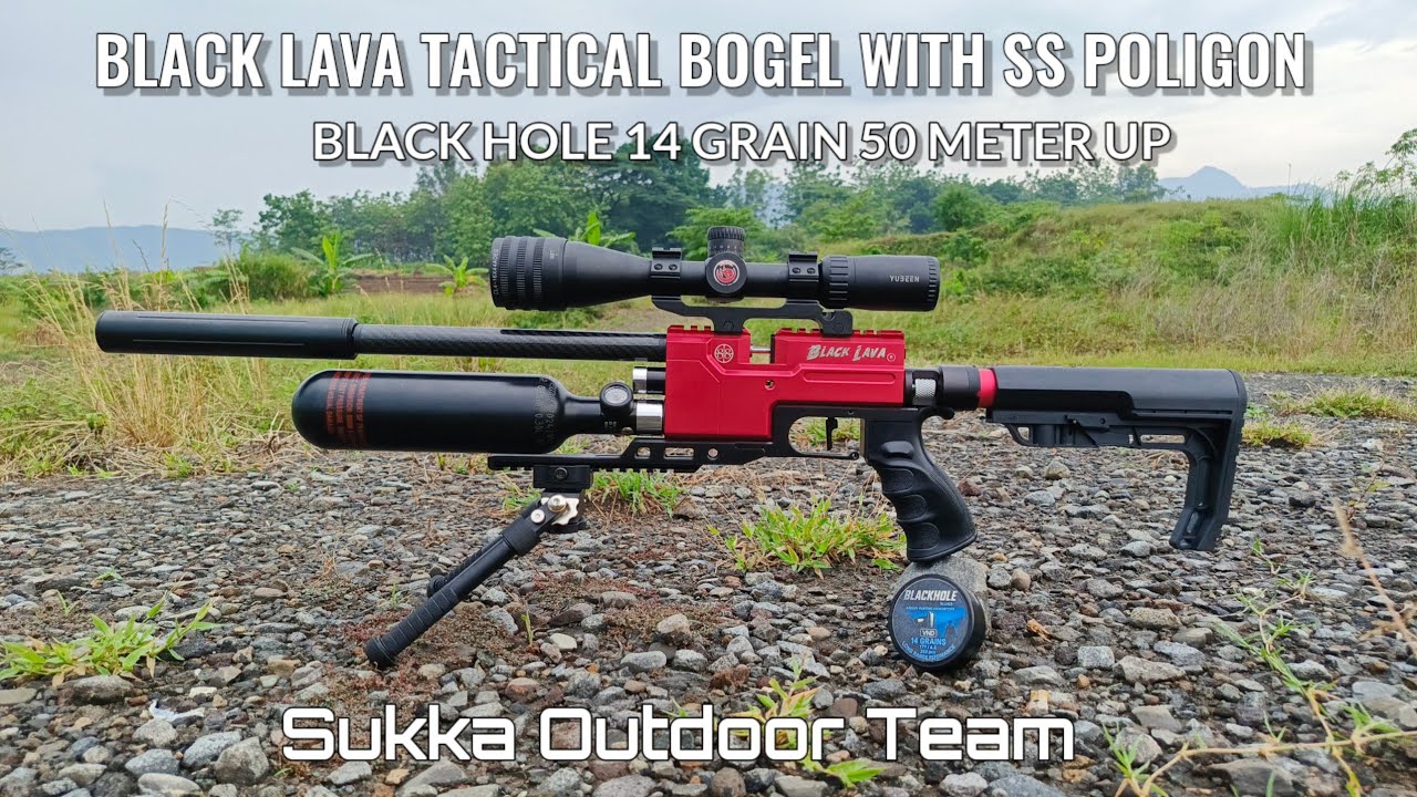 SUKKA OUTDOOR TEAM : BLACK LAVA TACTICAL BOGEL WITH SS POLIGON 30 CM BLACK HOLE 14 GRAIN 