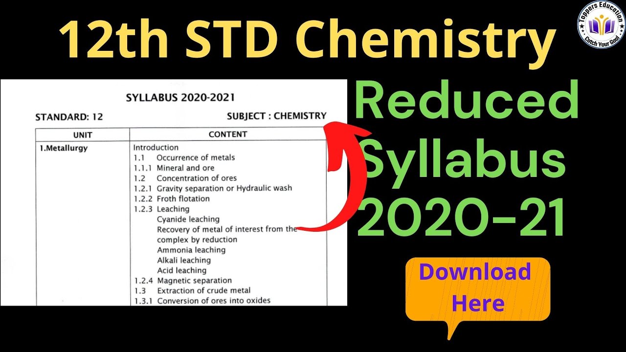 12th Chemistry Reduced Syllabus | 5 Minute Maths