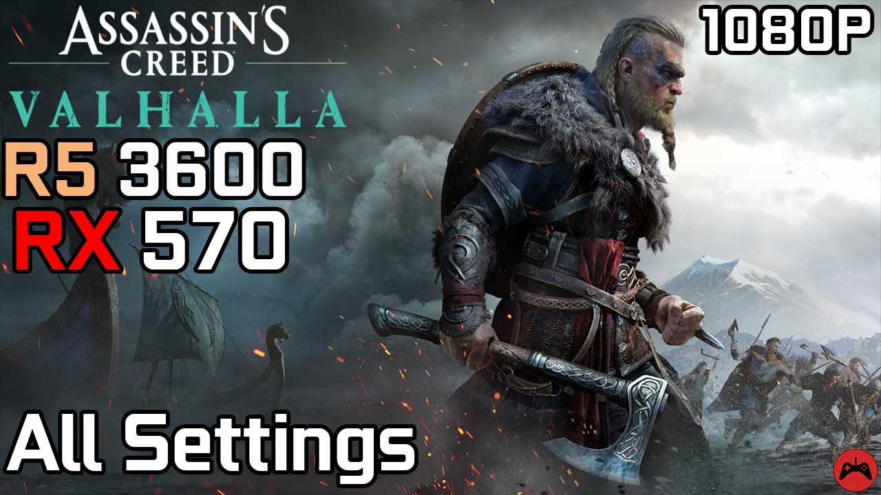 Assassin's Creed Valhalla | Ryzen 5 3600 + RX 570 4GB | All Settings 1080p | 2020