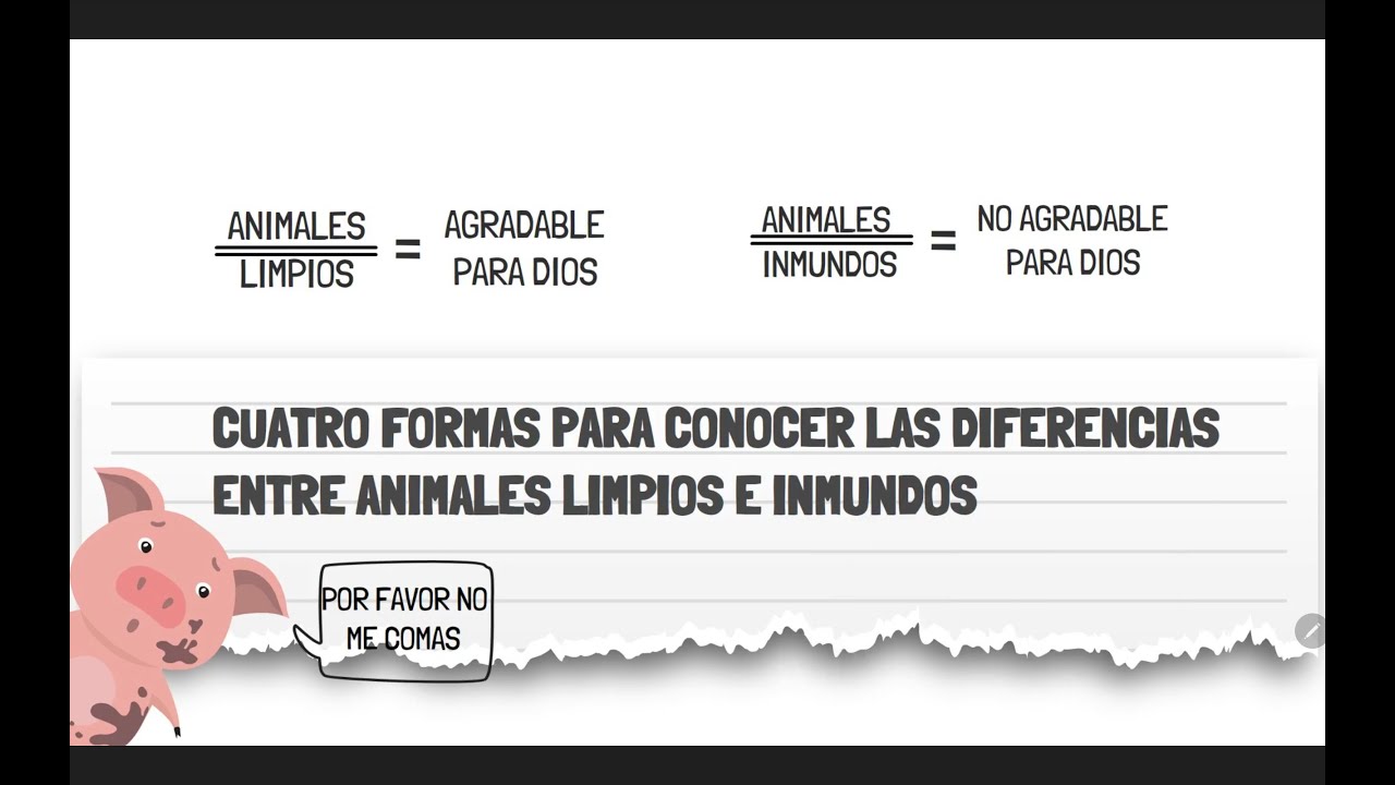 Cuatro formas para conocer las diferencias entre animales limpios e inmundos