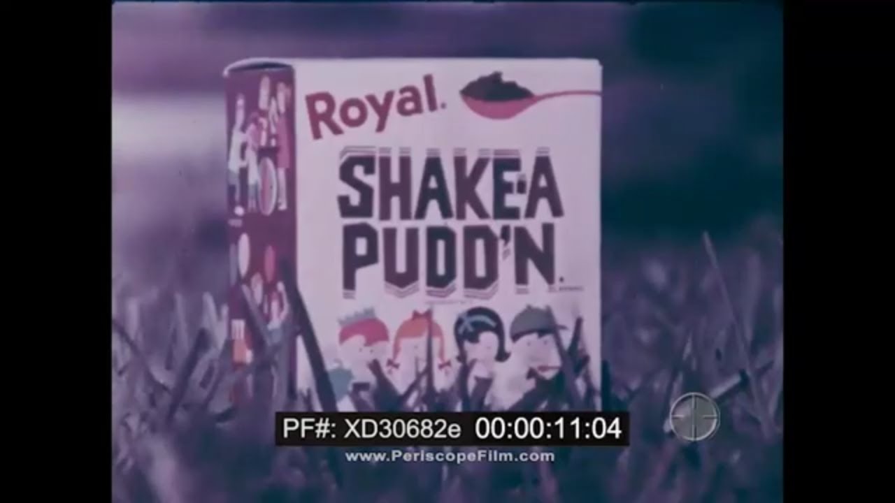 1960s ROYAL SHAKE-A PUDD'N INSTANT DESSERT FOOD w/ BEACH BOYS TYPE SOUNDTRACK  XD30682e