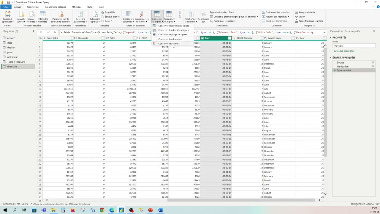 6 Power Query – Onglet Accueil  les outils indispensables
