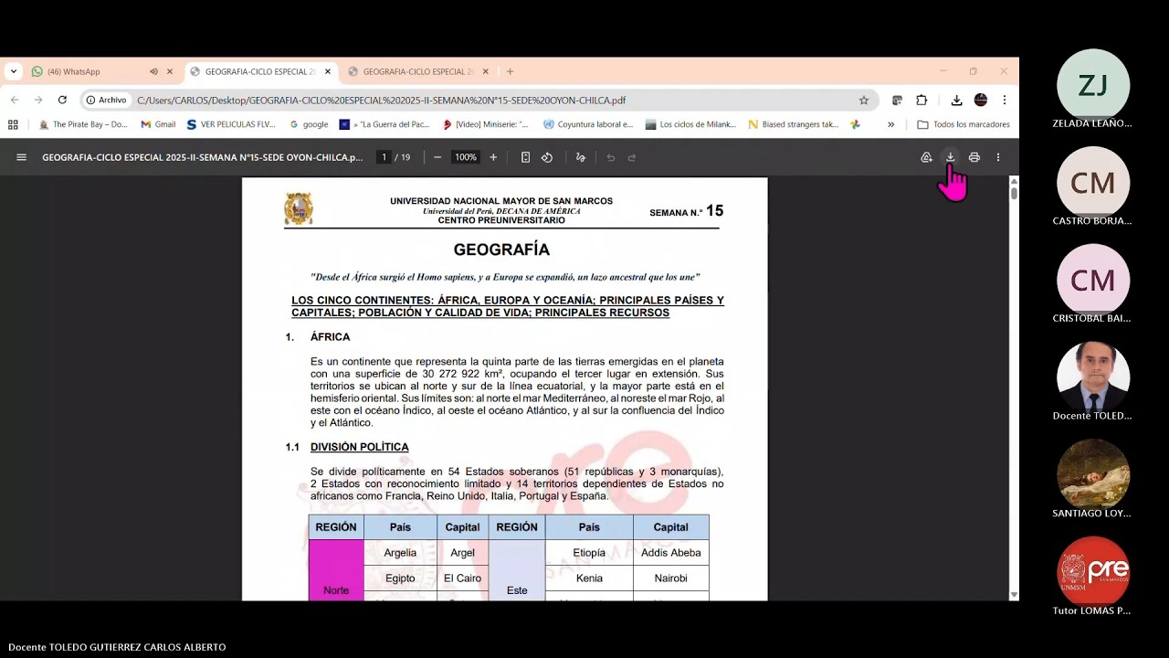 Geografía/Cívica - Semana 15 - Pre San Marcos Ciclo 2025-II (Nuevo Ciclo)