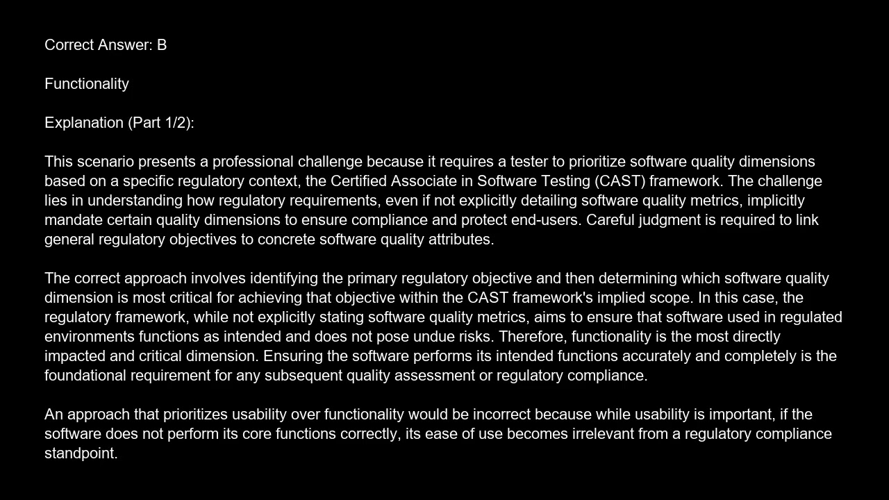 Certified Associate in Software Testing  CAST  Free Practice Test And Answers Updated