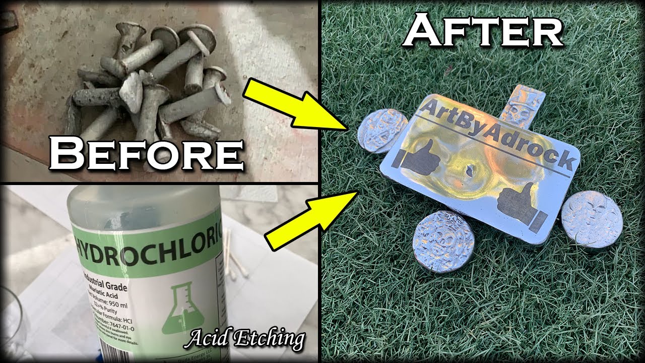 Etching Aluminum With HYDROCHLORIC ACID - Easy Acid Etching Process & Metal Casting At Home