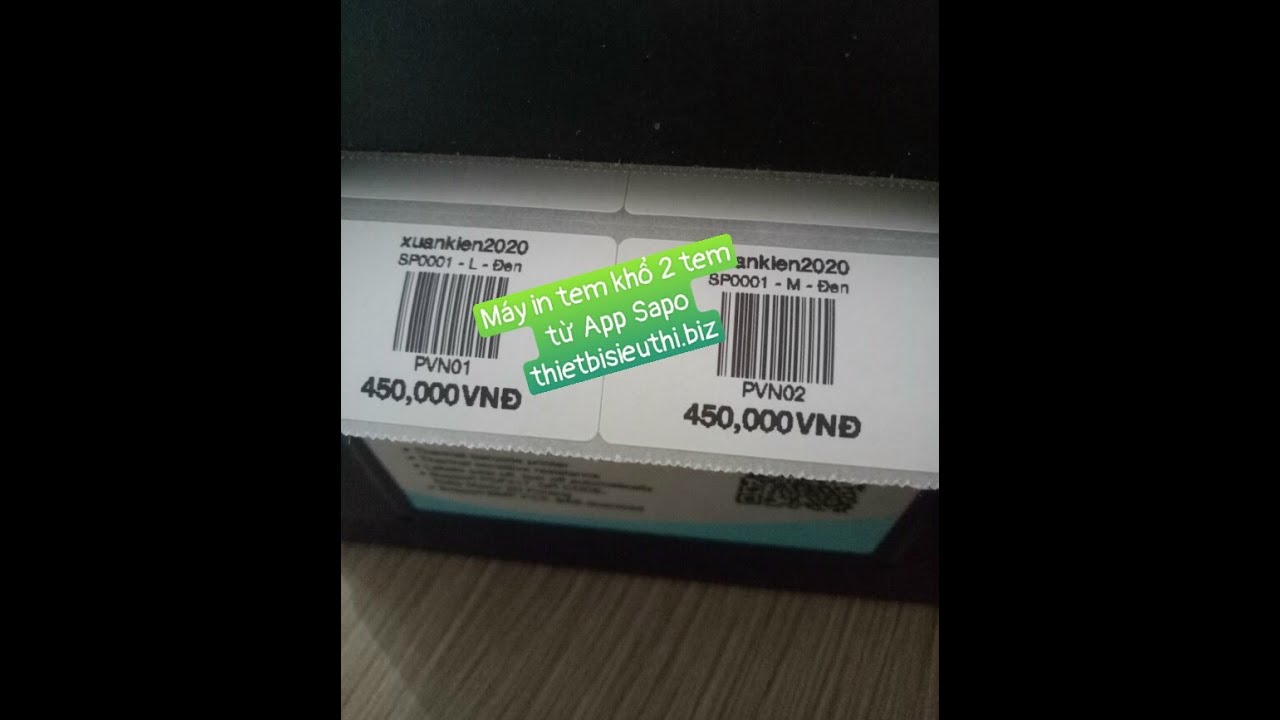 Máy in tem mã vạch trên điện thoại Xprinter XP 350BM in qua app Sapo