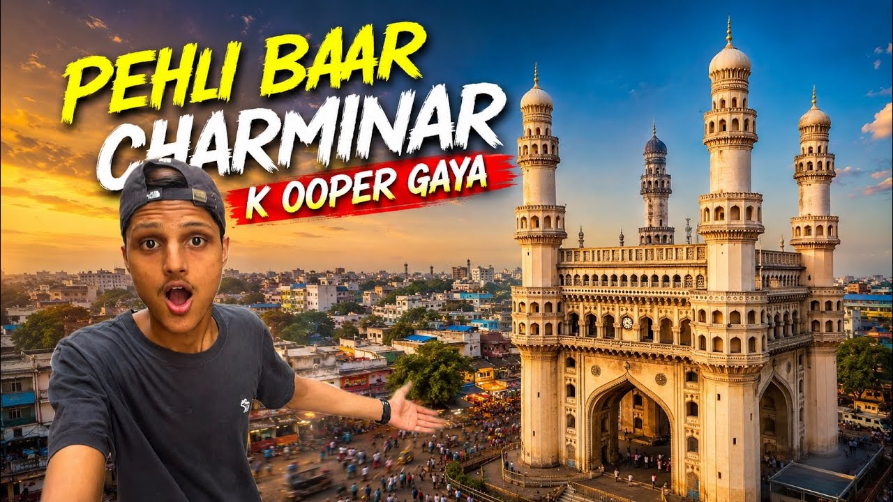 Charminar k ooper pehli baar Gaya main😅 #hyderabad #charminar #vlog 
