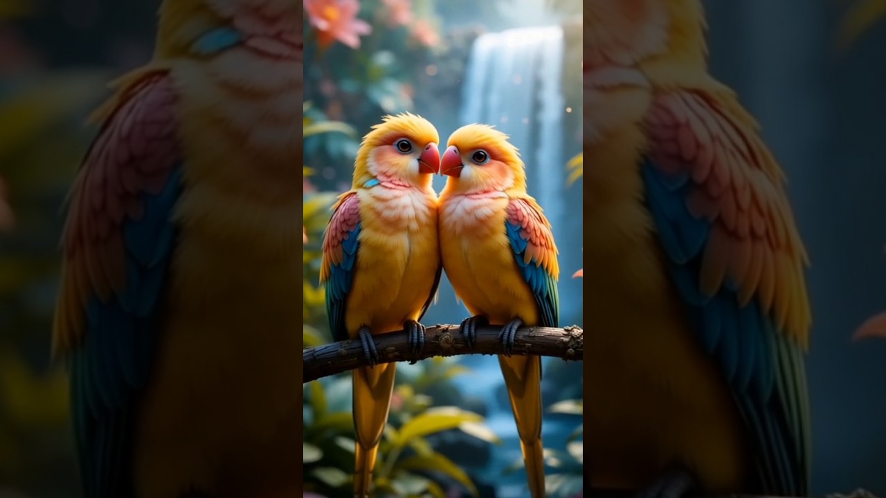 Romantic Lovebirds Kiss 🕊️✨ | Ultra-Realistic Cinematic 8K Animation 