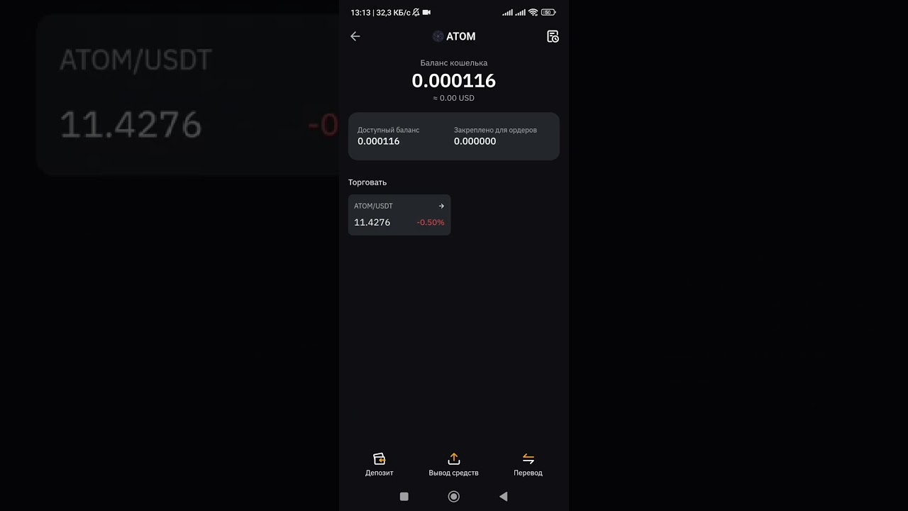Покупаю ATOM USDT по цене $11.43