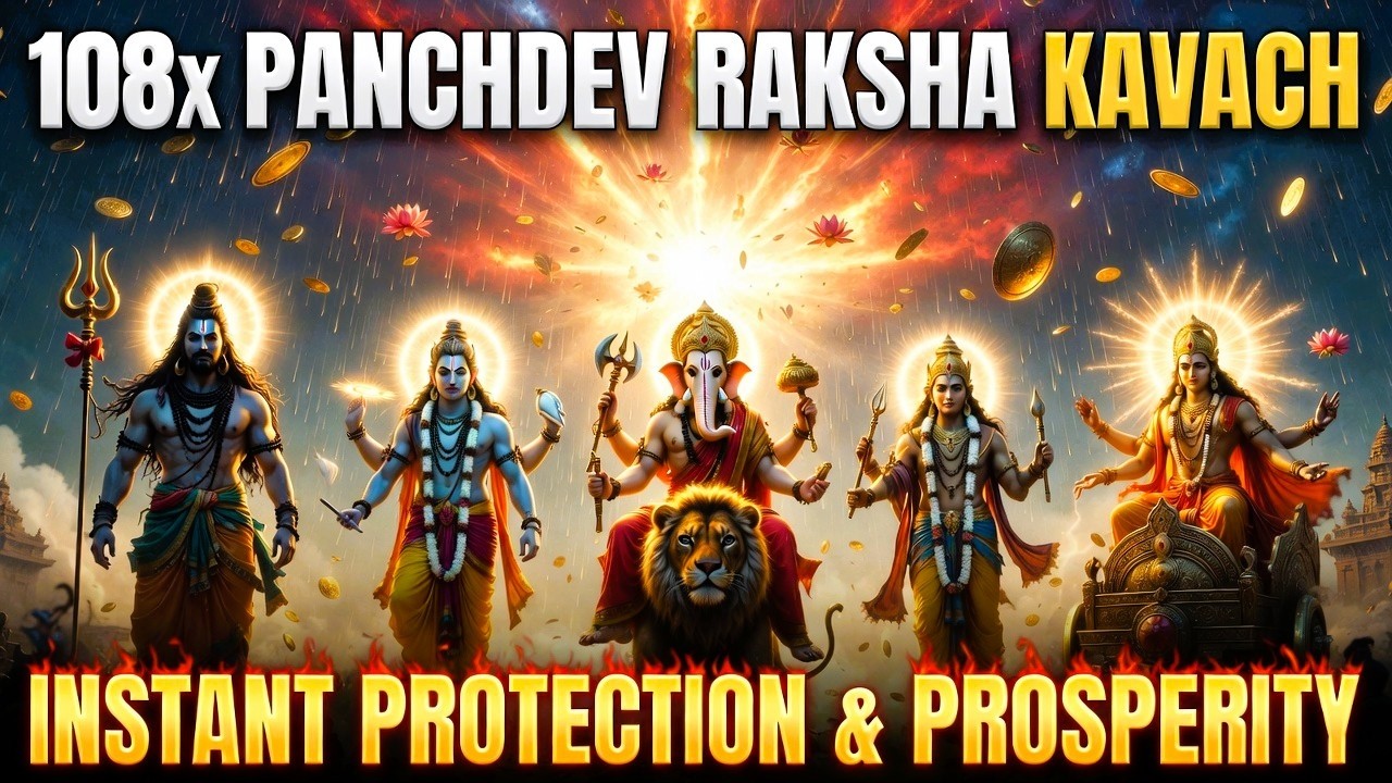 108x श्री पंचदेव रक्षा कवच | Shiv Vishnu Ganesh Durga Surya Mantra | Instant Protection & Prosperity