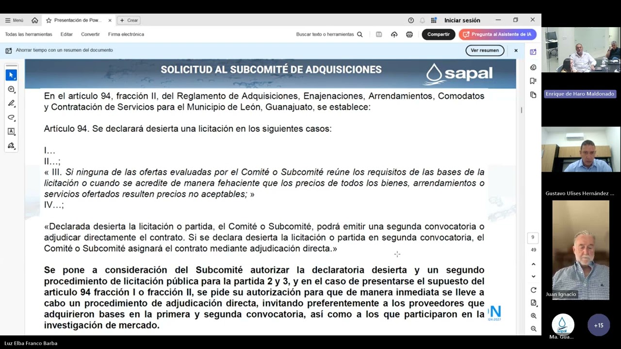 SUBCOMITÉ DE ADQUISICIONES 11/07/2025
