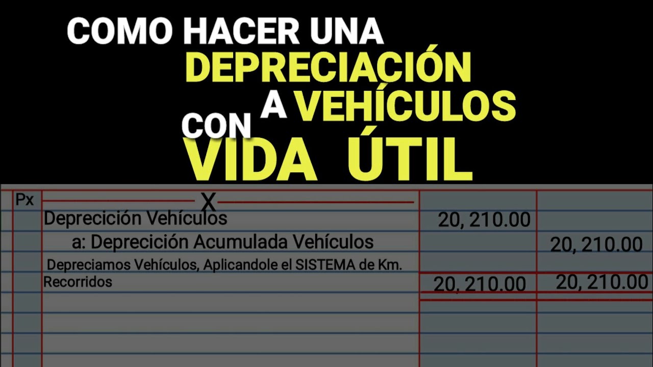 COMO hacer una DEPRECIACIÓN a VEHÍCULOS con VIDA ÚTIL en CONTABILIDAD [BIEN EXPLICADO]