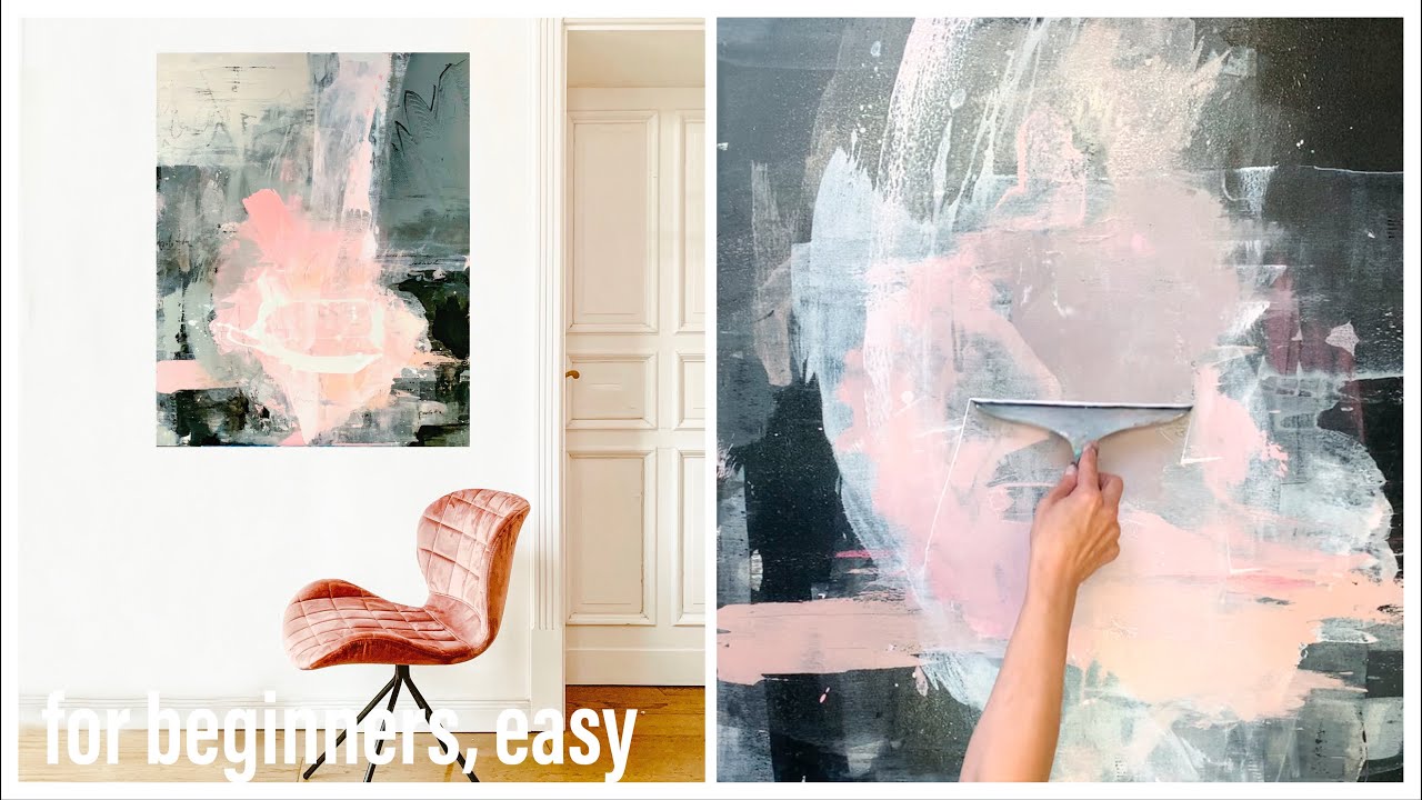 abstrakte Malerei, Acryl, easy, für Anfänger, Demo simple Werkzeuge