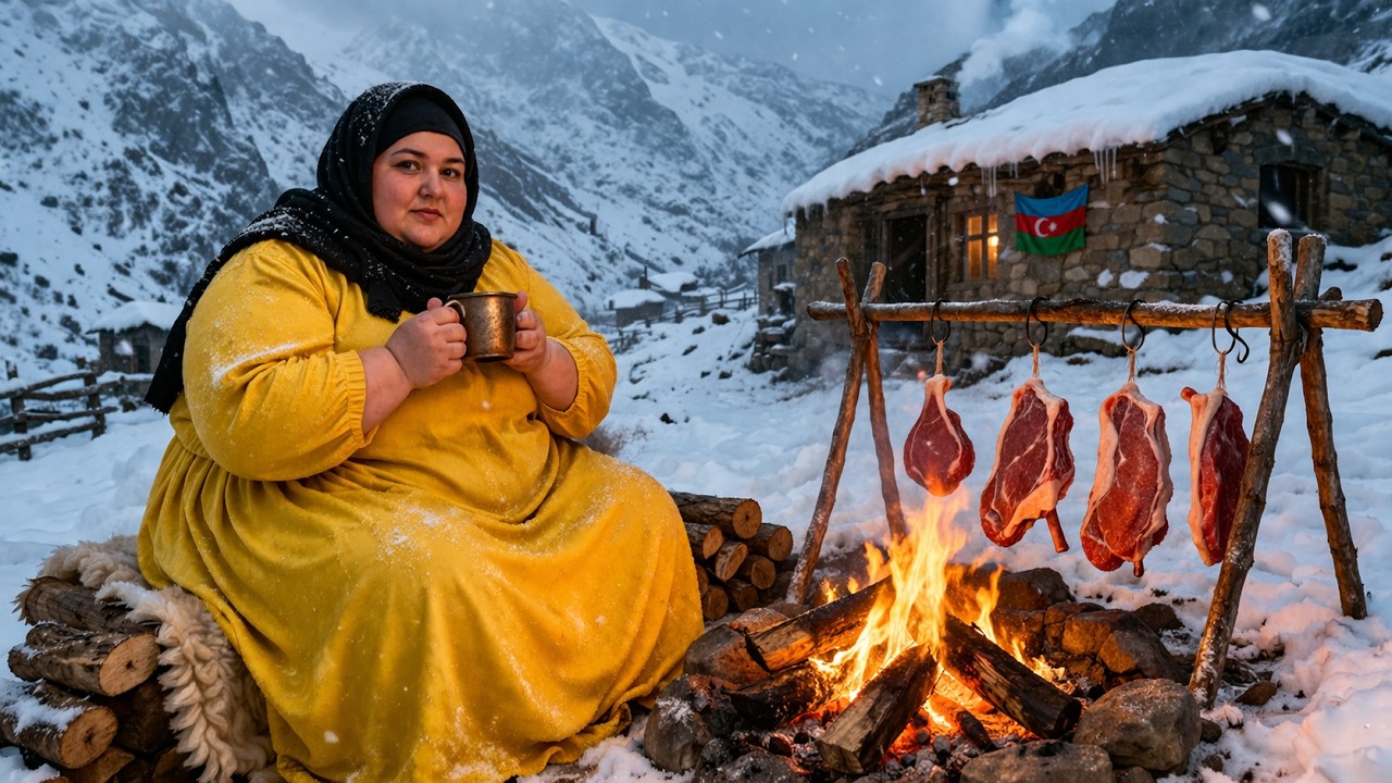 Survival in the Coldest Frozen Mountains of Azerbaijan: A Family Living in a Snow Cave