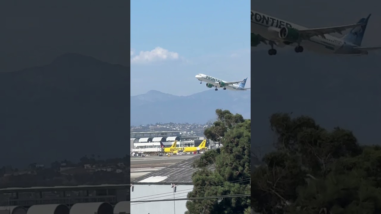 Frontier Airlines A321 takes off from LAX
