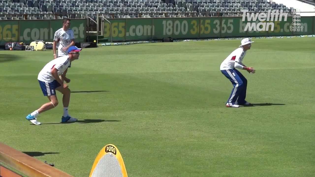 England fielding practice in Perth