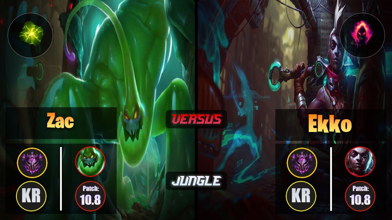 Master ZAC [Aftershock] (Jungle) VS  EKKO - Master KR Patch 10.8