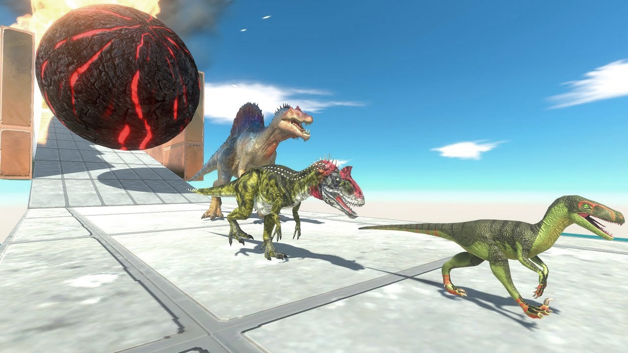 Dinosaurs vs Animals – Who Can Escape the Growing Fireball?
