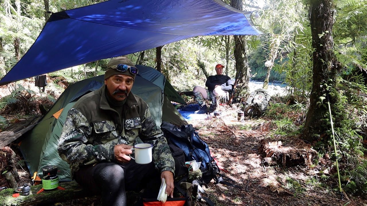 Tent Tarp Bush Camping by River - Part 1