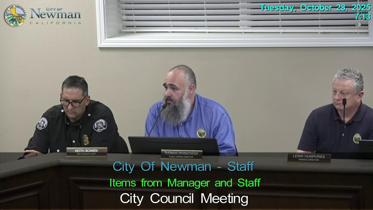 2025, Newman City Council Meeting, 10-28-2025