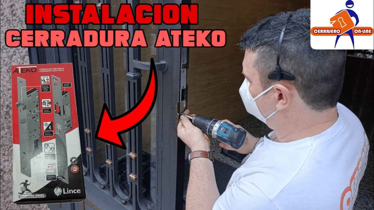 Instalando una cerradura de seguridad ATEKO de LINCE en un portal
