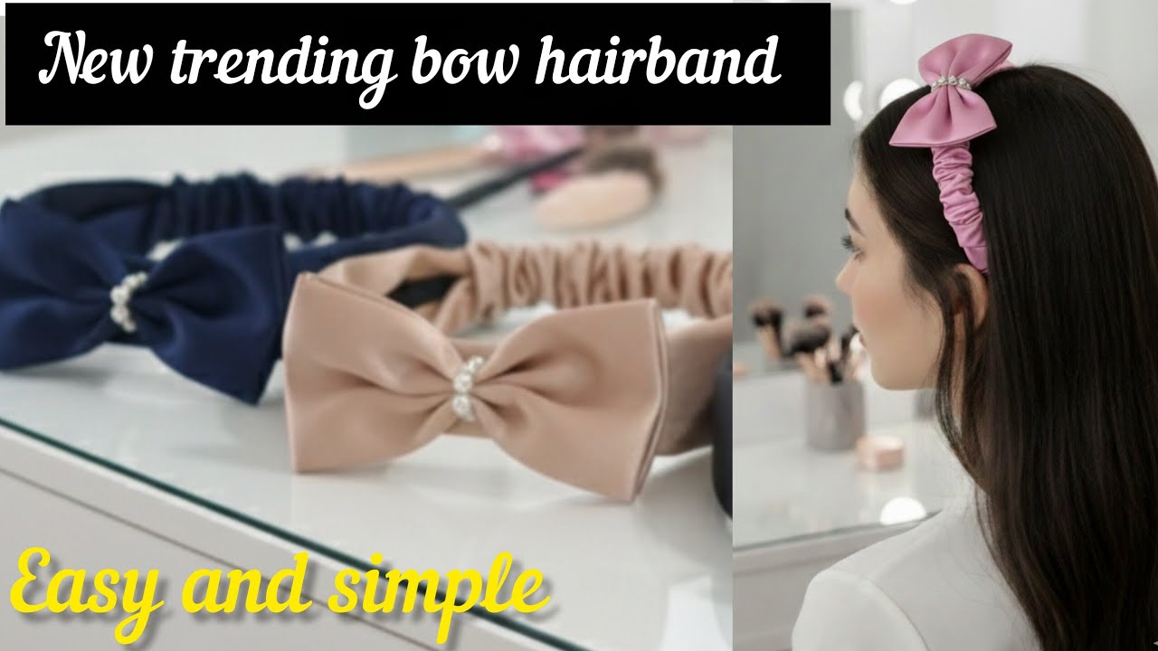 How to make easy hair band ! Elastic headband! How to make flower elastic headband saving tutorial