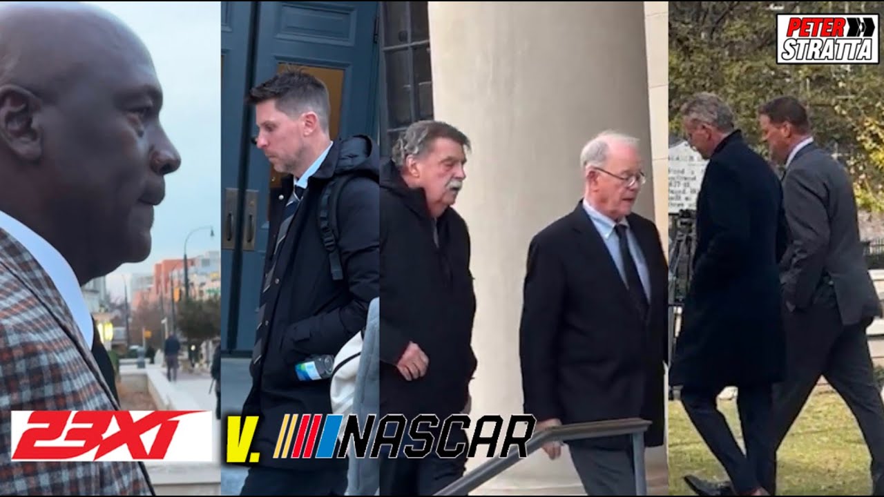Michael Jordan, Denny Hamlin, & NASCAR Execs at Federal Courthouse - Day 1