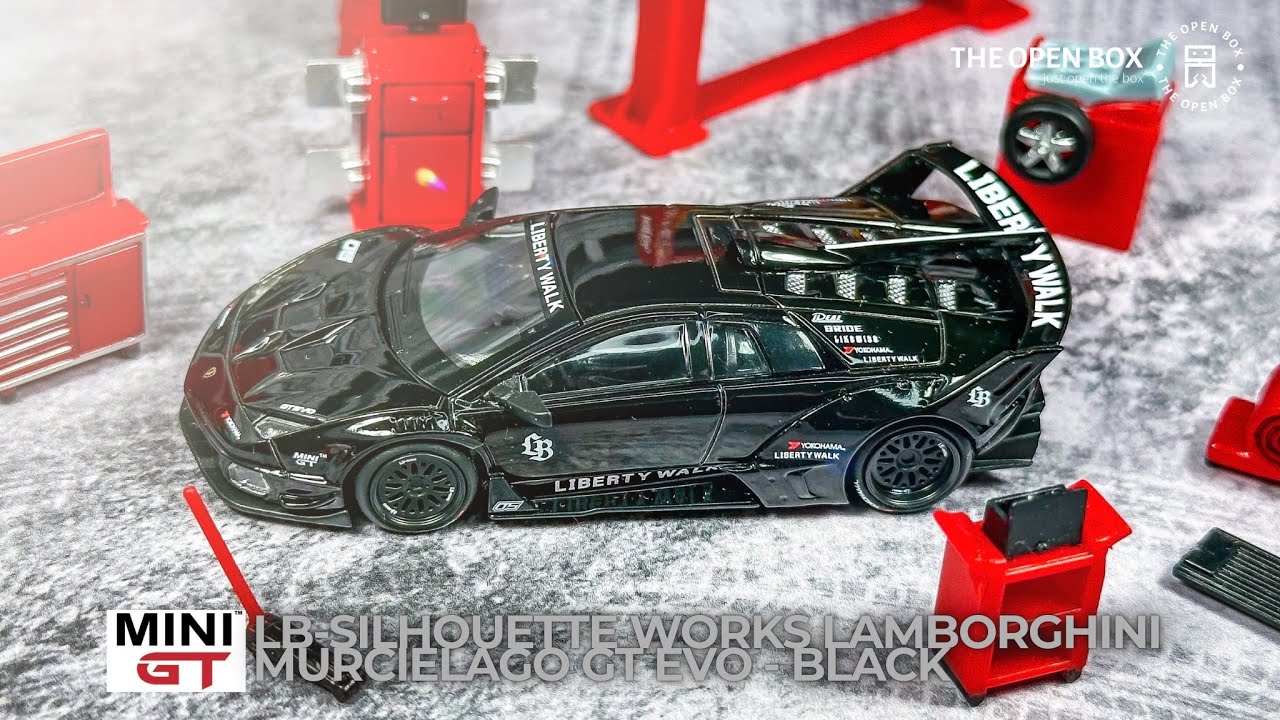 Unboxing MINIGT 1:64 LB-Silhouette WORKS Lamborghini MURCIELAGO GT EVO - Black @TheOpenBox858 #201
