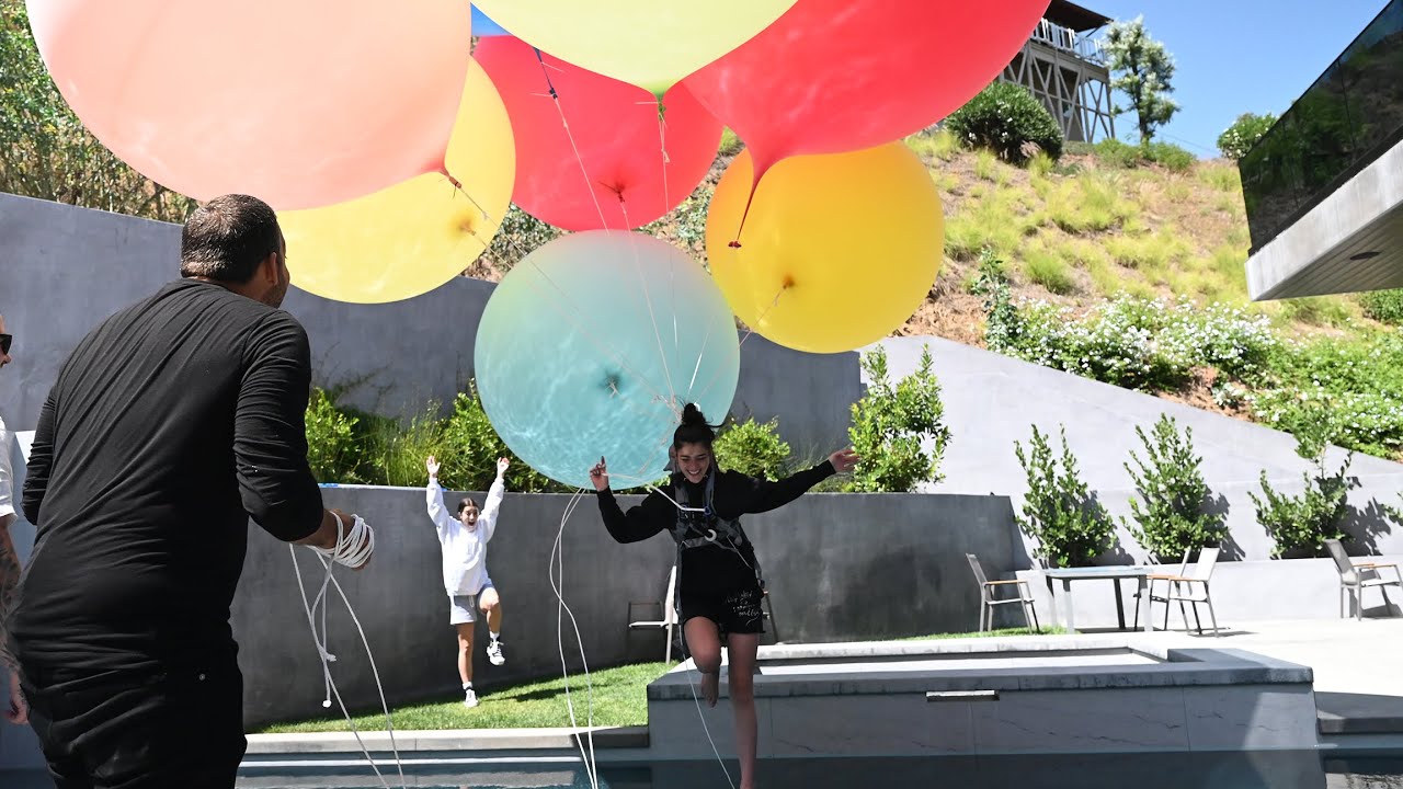 David Blaine ties Dixie to Giant Balloons  | The D'Amelio Family