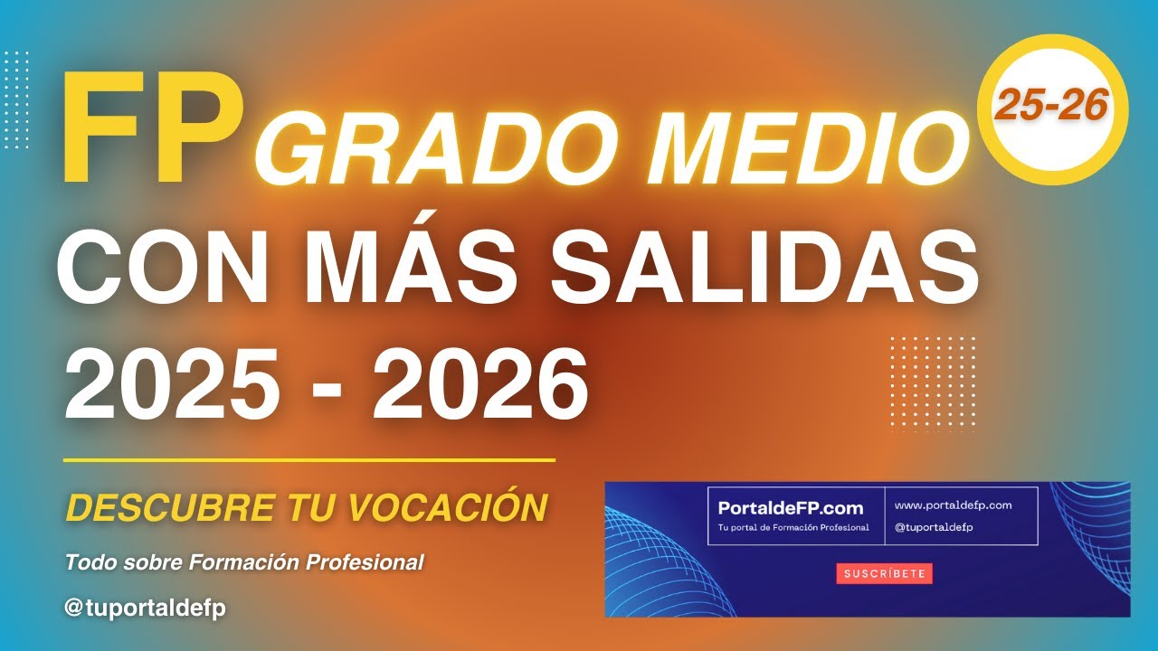 ✅ CICLOS de FP Grado MEDIO con MÁS SALIDAS en España 2025-26 🚀