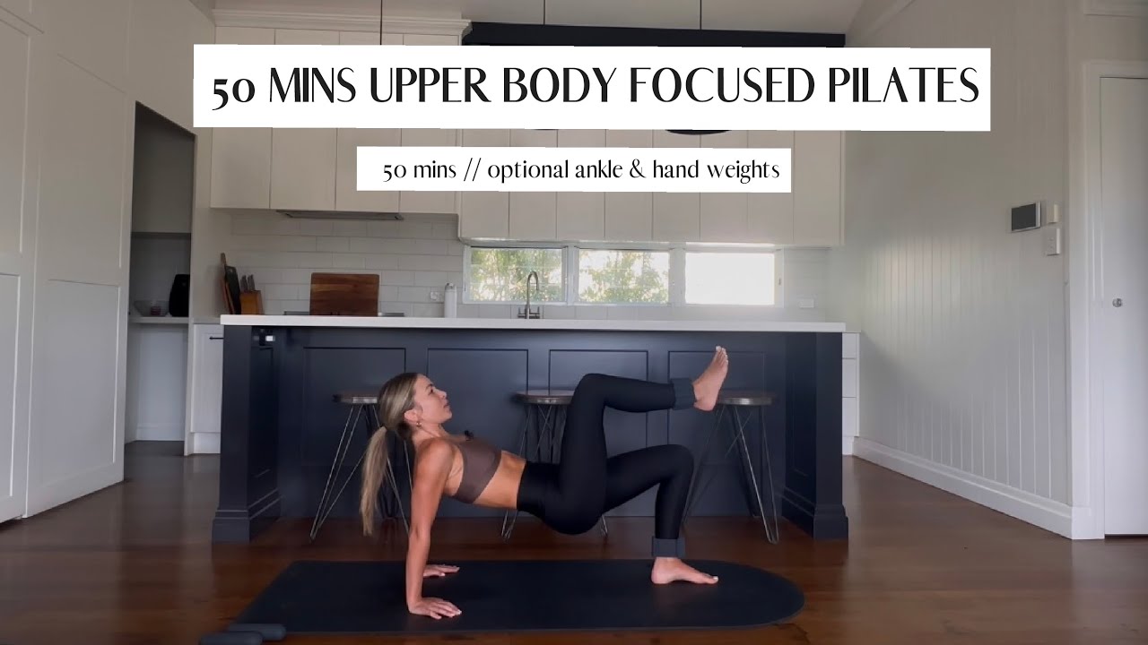 50 minute upper body focused Pilates workout // hand & ankle weights