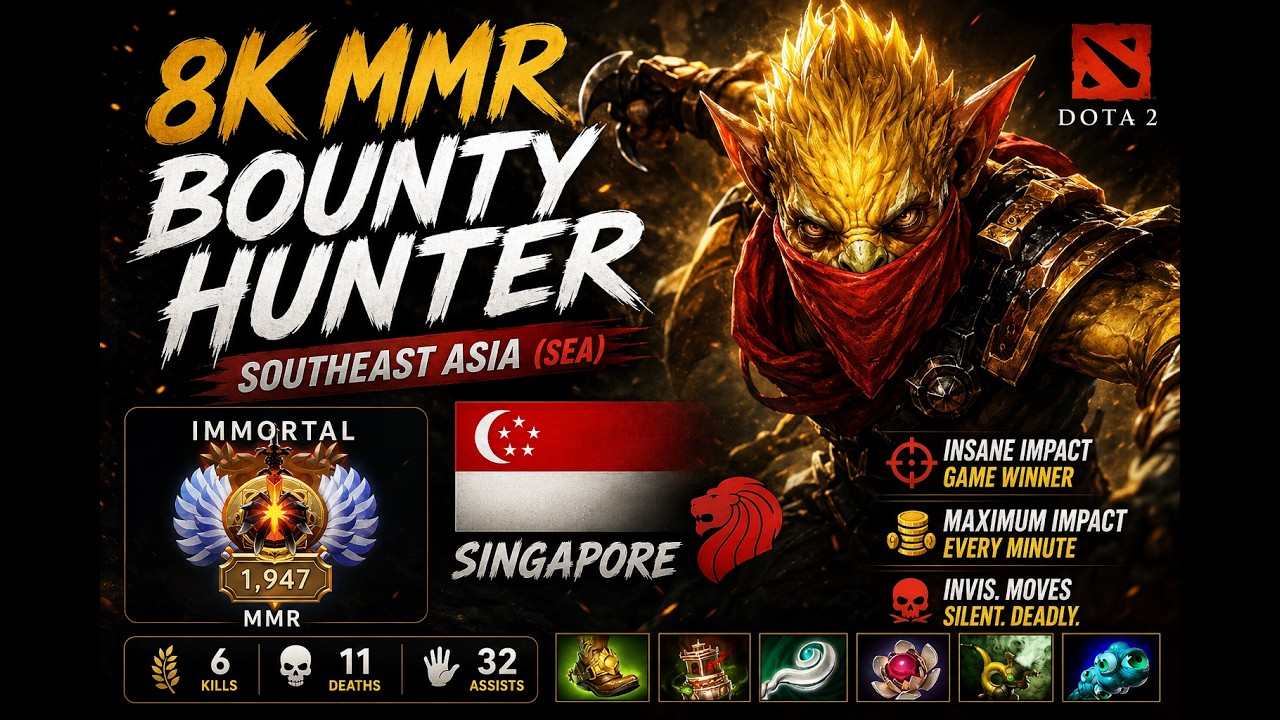 8K MMR Pos 4 Bounty Hunter Dota 2 Patch 7.41c Gameplay 15 May 2026