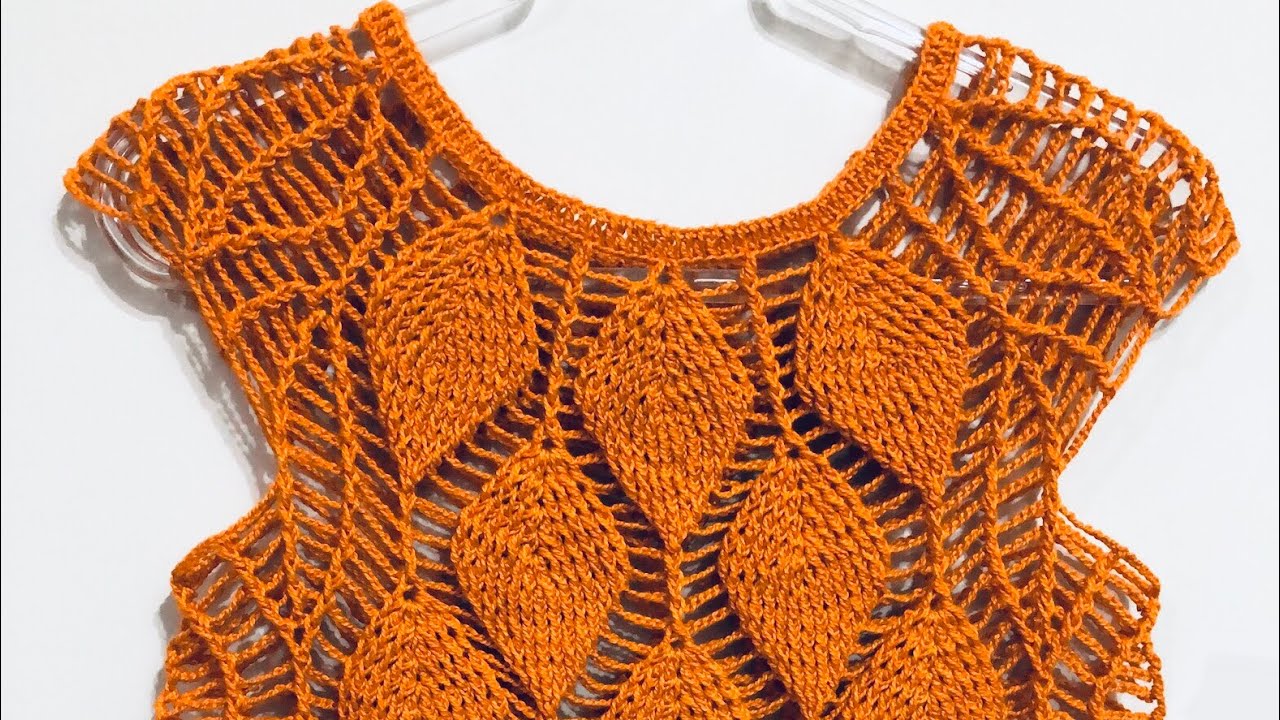BLUSA FOLHAS TAÍS CROCHET parte 1/2 | TOPDOWN | PONTO RELEVO | TUTORIAL | PASSO A PASSO |