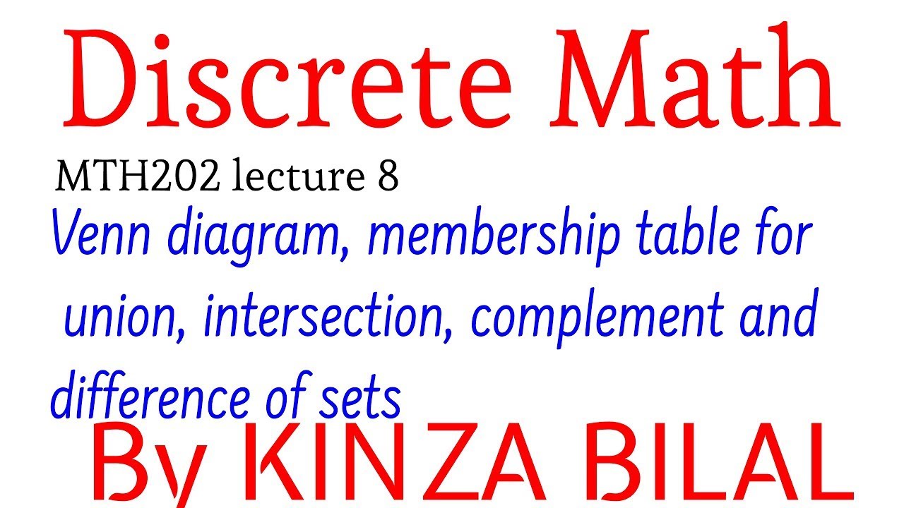 Discrete Math #8 | Venn Diagram | Kinza Bilal