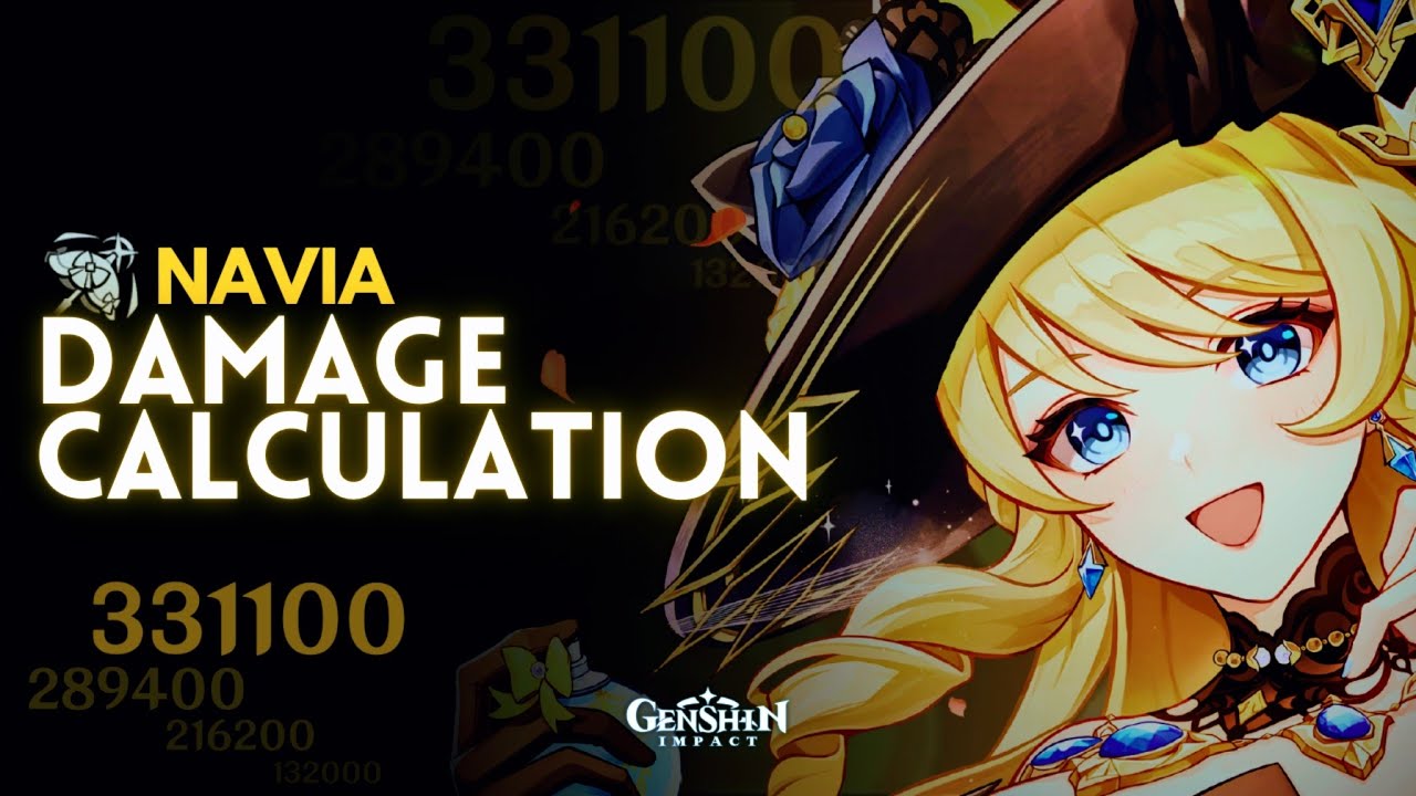 Navia [Lv. 90/C0] &ndash; Elemental Skill: Rosula Shardshot Damage Calculation | Genshin Impact