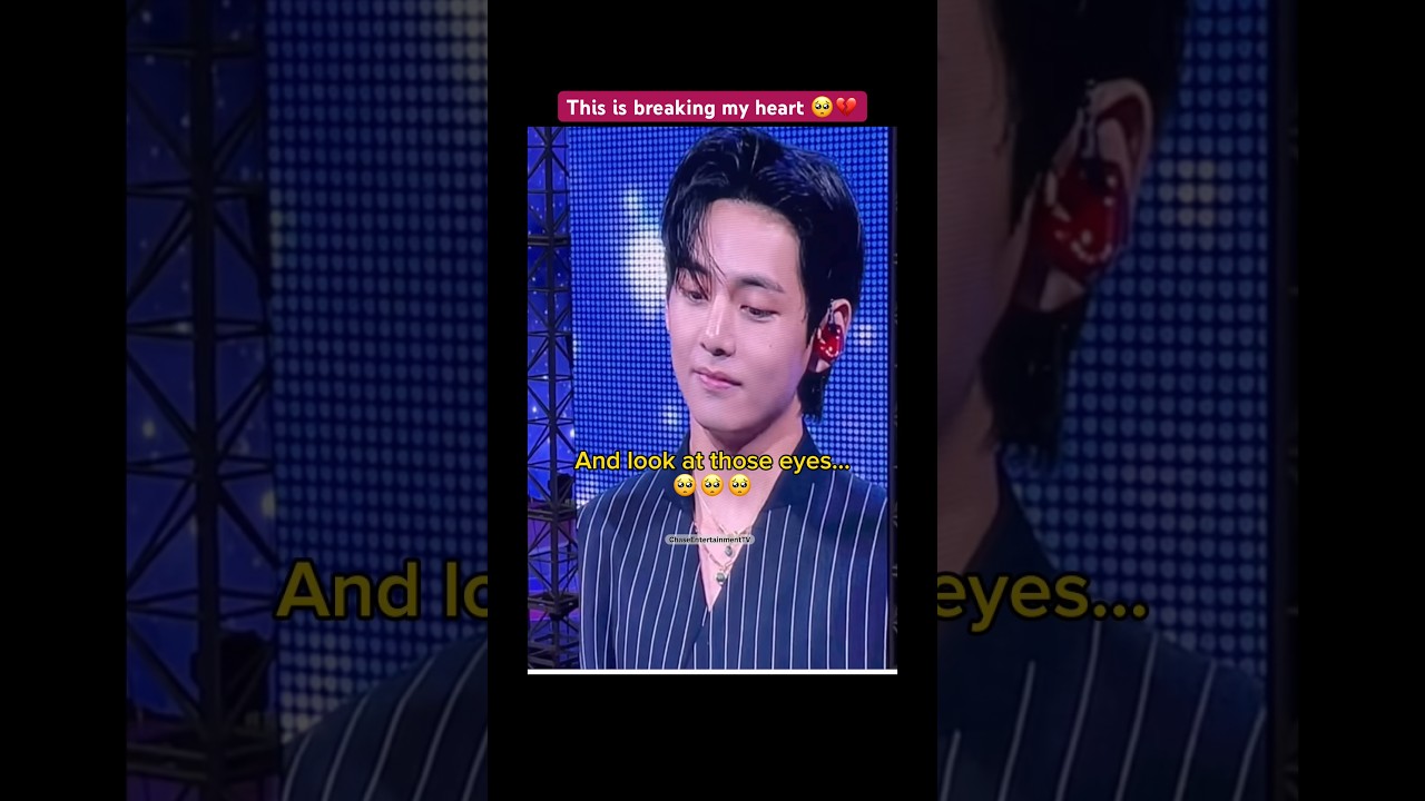 V gets emotional after singing 