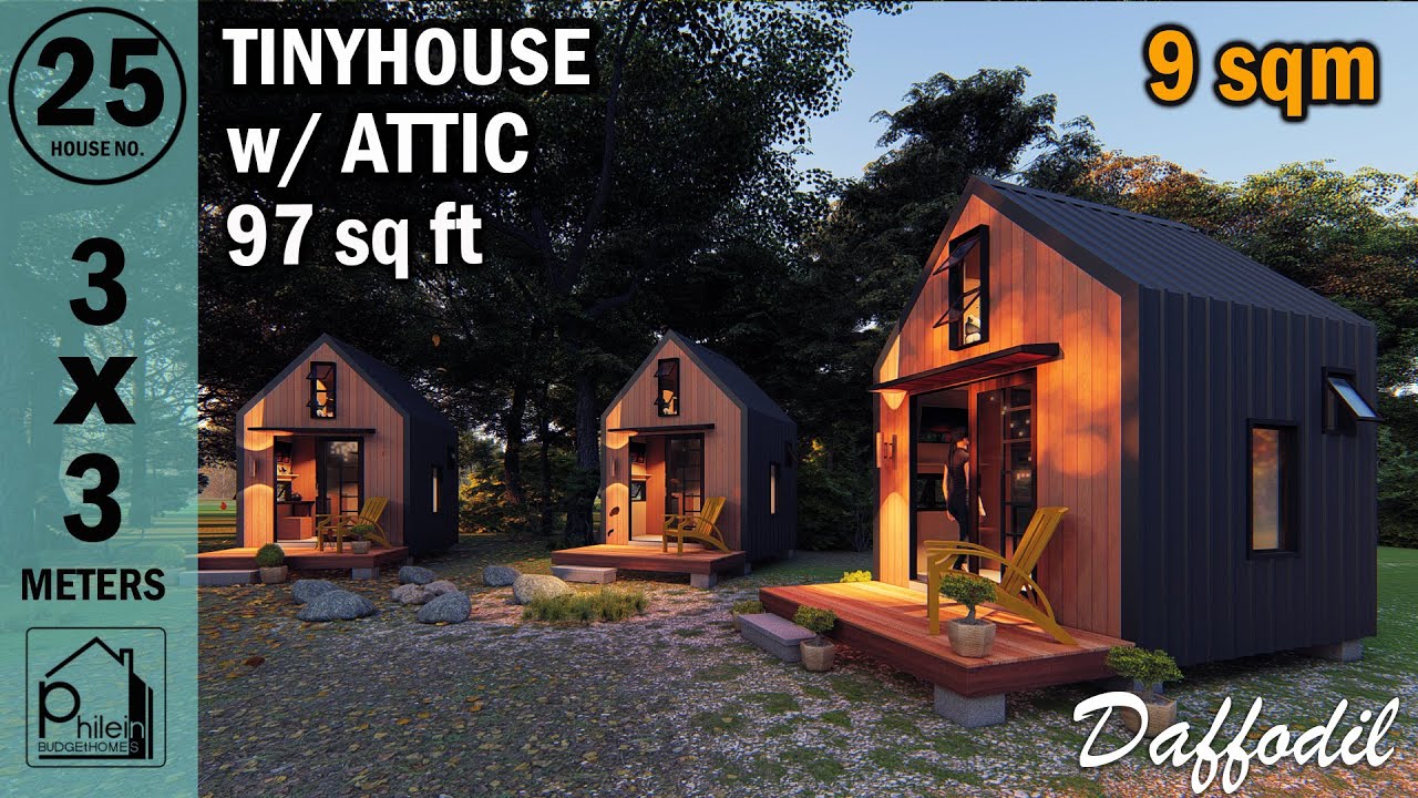 DAFFODIL | TINY HOUSE DESIGN 3 X 3 METERS | 9sqm. (97sq.ft.) TINYHOUSE TOUR