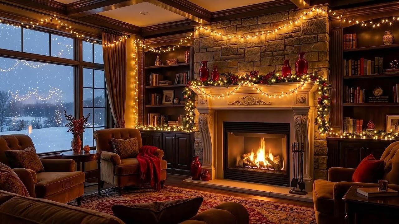 Valentine’s Cozy Fireplace 24/7 ❤️ 4K Romantic Room Ambience & Calm Love Music Live