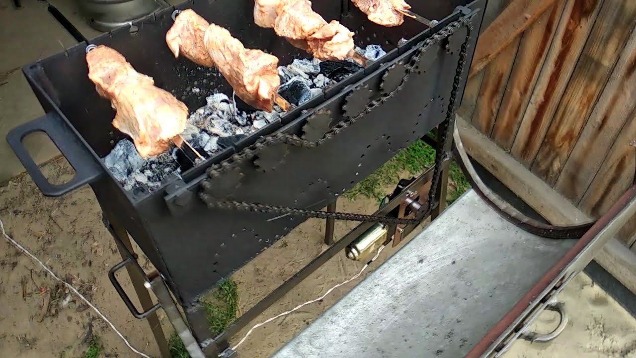 Электропривод мангала без сварки