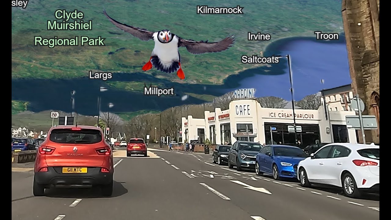Scotland West Coast * Driving from Sunny Ardrossan to Gourock via Largs * Storm Kathleen * Dash Cam